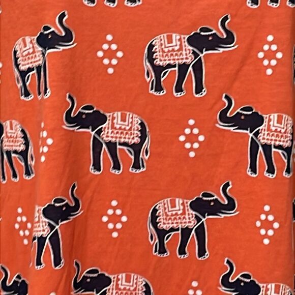 NWOT Crown & Ivy Orange Navy Elephant Blouse.  Size M medium 8/10 - Picture 3 of 7